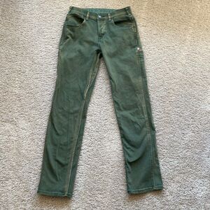 Dovetail Workwear Shop Pant in Heavyweight Olive Green Denim
